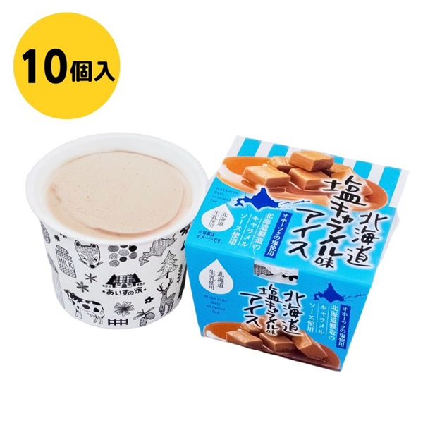 北海道塩キャラメル味アイス10個入 冷凍【送料無料※一部地域は除く】